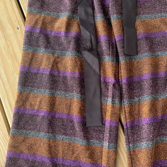 Modcloth NWT Your Time To Shine Wide Leg Pants Sparkly Purple Orange Large - Picture 5 of 12